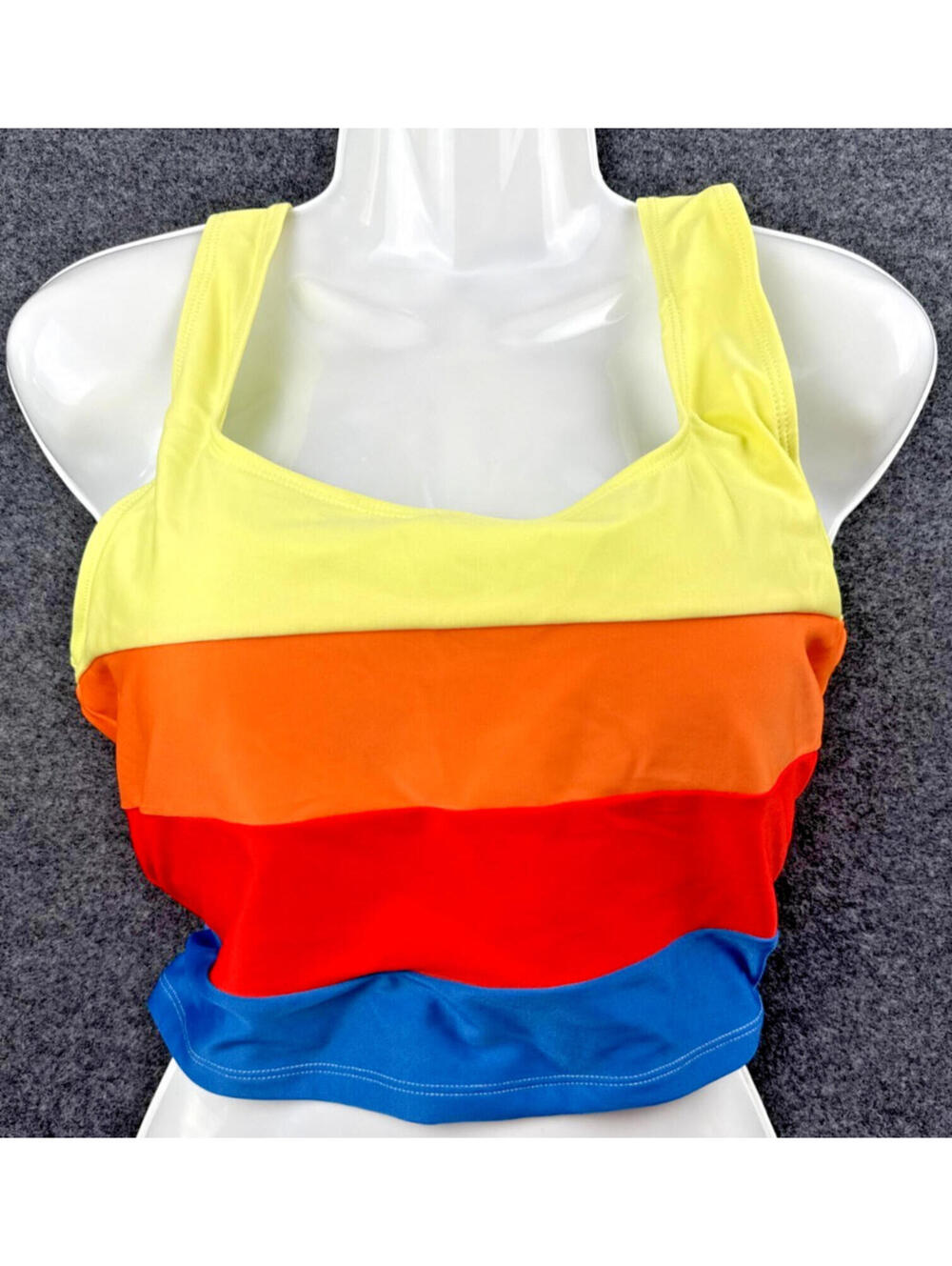 Nani Swimwear Womens XL Colorblock Crop Bikini Top Chesapeake Core NWT